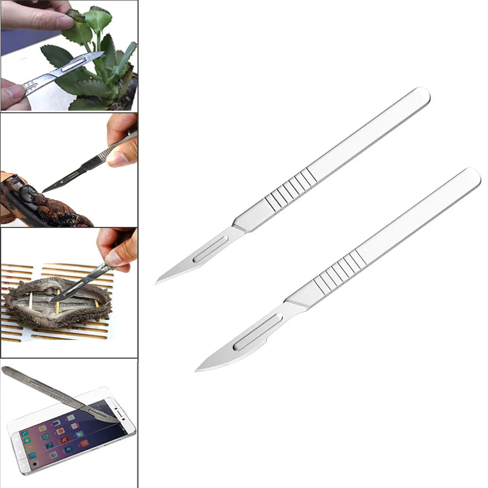 Carbon Steel Surgical Scalpel Set – Blades & Handle for DIY Cutting, PCB Repair, and Animal Surgery