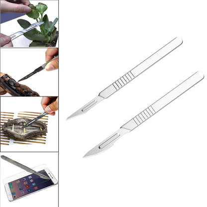 Carbon Steel Surgical Scalpel Set – Blades & Handle for DIY Cutting, PCB Repair, and Animal Surgery