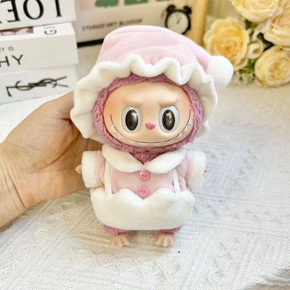 17cm Mini Plush Doll Clothes Set – Kpop EXO Labubu Idol Doll Shark Onesie & Accessories, DIY Girl Gift