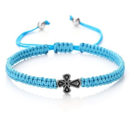 Prayer Cross Rope Bracelet - Handmade Adjustable Nylon Lucky Bangle Jewelry Gift for Women & Men