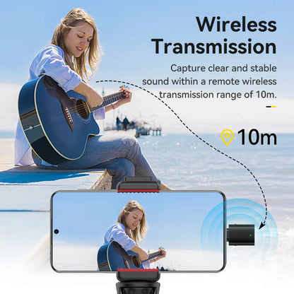 Ulanzi WM-10 Wireless Lavalier Microphone – 1-to-1 USB-C Mic for Android & iPhone, Windproof Sponge for Live Streaming & Recording