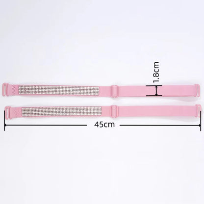 Invisible Rhinestone Bra Straps - Non-Slip Adjustable Shiny Replacement Lingerie Accessories for Women