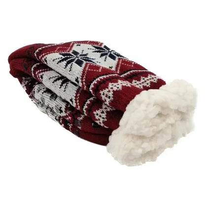 Men’s Fluffy Thermal Winter Socks – Soft Non-Slip Fleece Plush Grip Slipper Socks, Christmas Gift