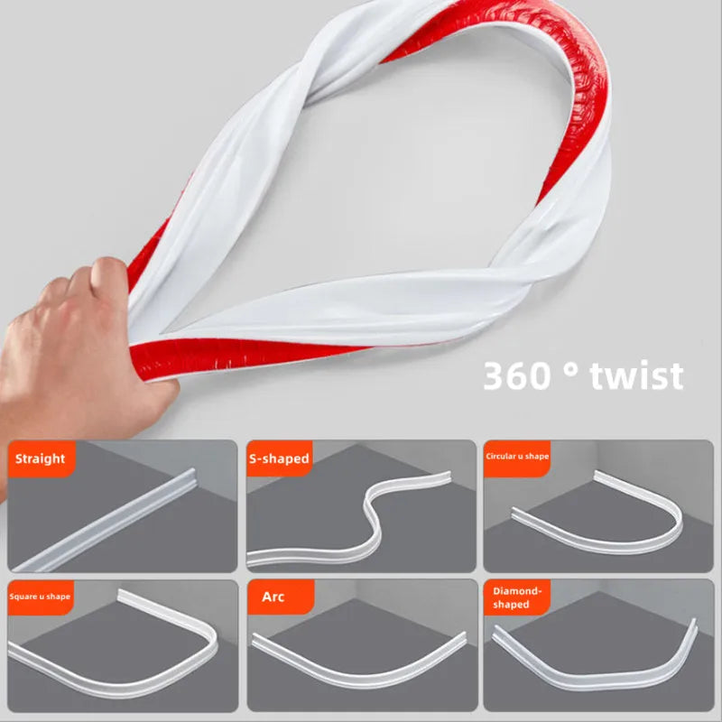 Bendable Bathroom Water Stopper - Shower Floor Wet/Dry Separation - Kitchen Sink Splashproof Blocker - Water Dam Shower Accessories