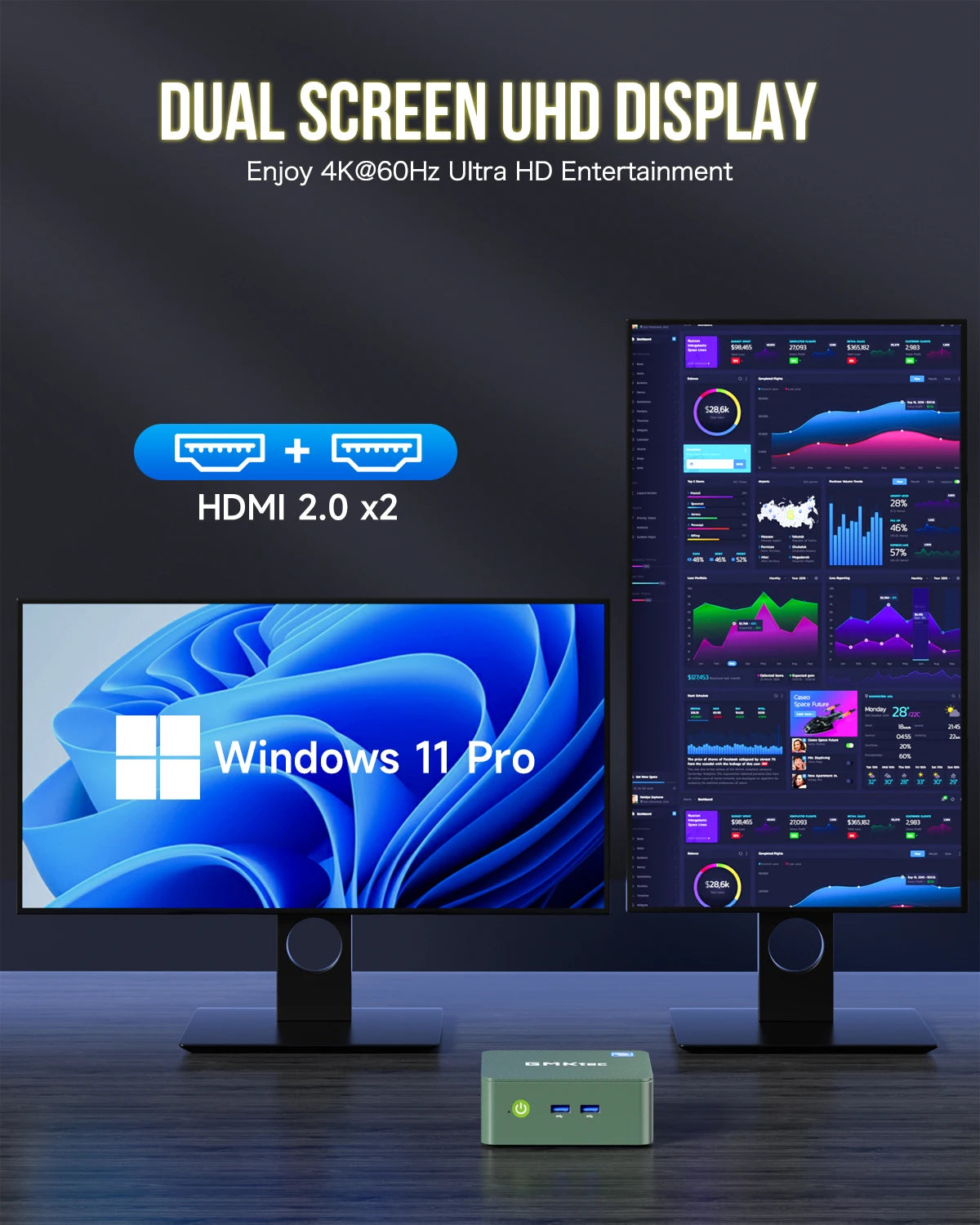 GMKtec G3 Mini PC – Intel Alder Lake N100, Windows 11 Pro, 8/16GB RAM, 256/512GB SSD, WiFi 6 & BT5.2 Desktop Computer