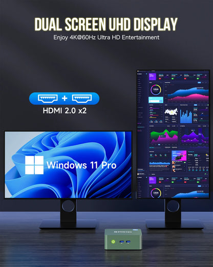 GMKtec G3 Mini PC – Intel Alder Lake N100, Windows 11 Pro, 8/16GB DDR4, 256/512GB PCIe SSD, WiFi 6, BT5.2 Desktop Computer