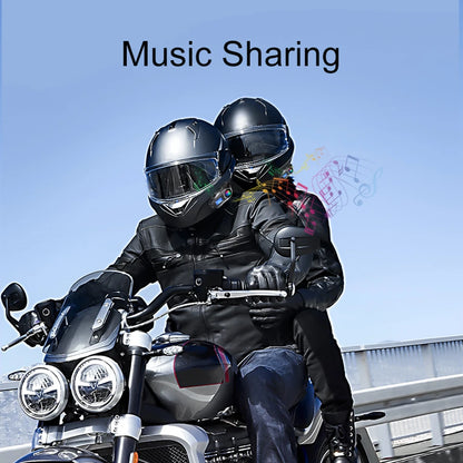 Q58 Max Motorcycle Helmet Intercom Headset – Waterproof 300M Bluetooth Wireless Intercom for 2 Riders with Music Sharing & Flashlight