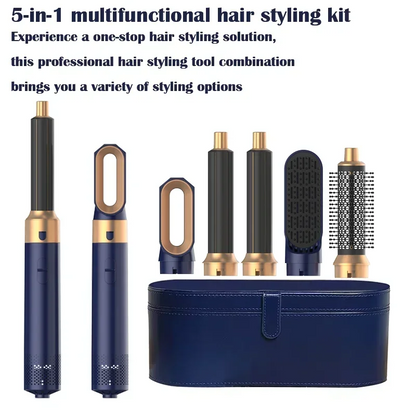5-in-1 Hair Dryer Comb Set – Professional Hot Air Styler for Curling, Straightening & Volumizing Hair at Home