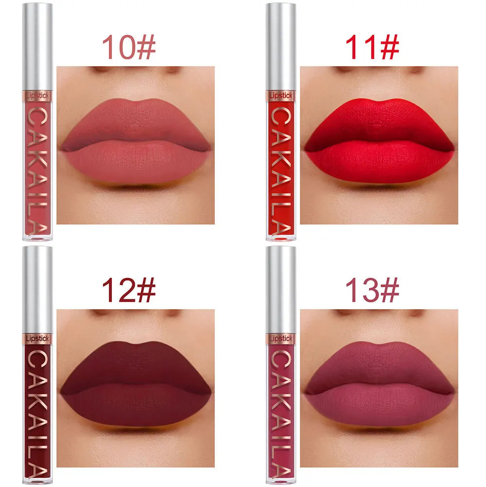 CAKAILA 10-Piece Nude Matte Lip Gloss Set – Waterproof Velvet Liquid Lipstick & Moisturizing Lip Tint for Women
