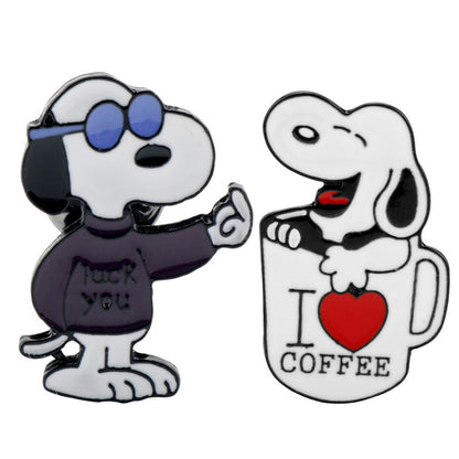 Kawaii Snoopy Alloy Brooches – Cartoon Lapel Pins for Jackets, Backpacks, Clothes, and Kids’ Gifts