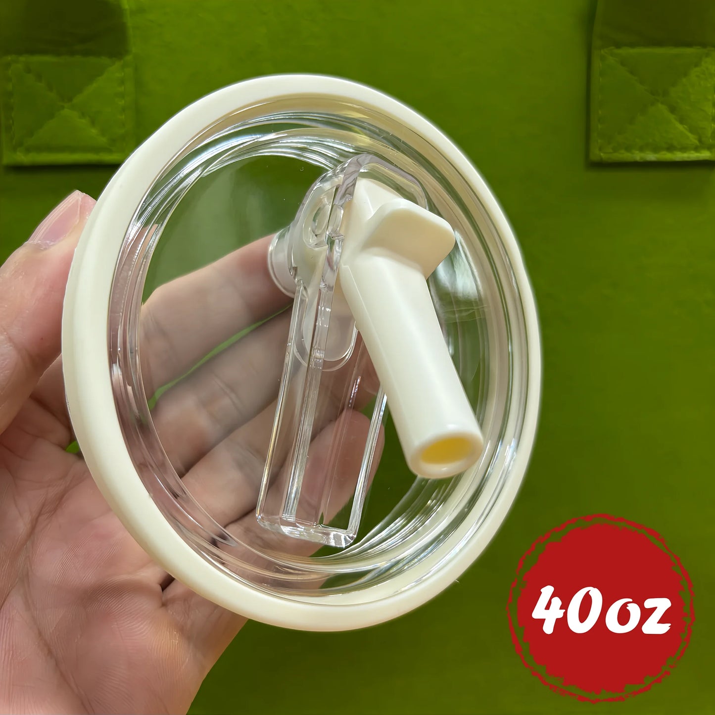 30oz/40oz Tumbler Flip Straw Lid Replacement – Spill-Proof Reusable Cover for Quencher Cups