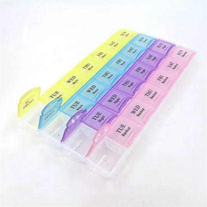 Weekly Pill Organizer Box – 2/3/4 Row Medicine Storage Container with Compartments for 7 Days
