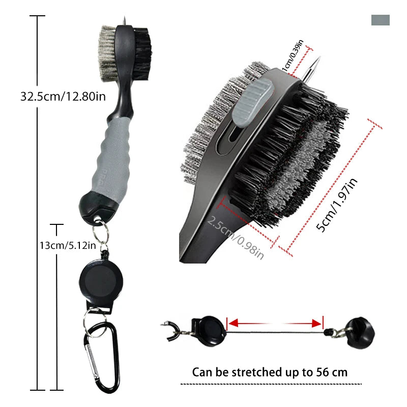 Golf Club Brush – 2-Sided Groove Cleaner Kit for Putter, Wedge & Ball, Golf Accessories