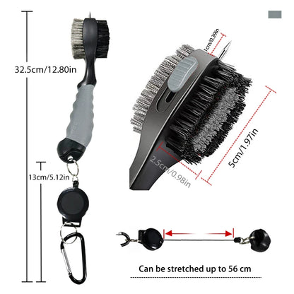 Golf Club Brush – 2-Sided Groove Cleaner Kit for Putter, Wedge & Ball, Golf Accessories