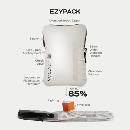 FLEXTAIL x VOLLYC EZYPACK 25L Vacuum Storage Bag — 85% Compression, Waterproof & Tear-Resistant Nylon for Travel & Camping