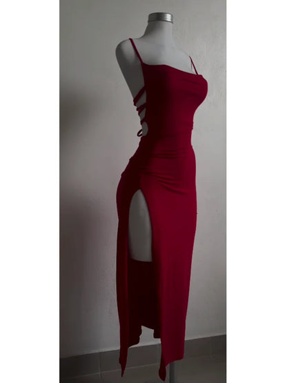 2024 New Summer Dress - High Sensibility Halter Strap Spice Girl Bag Hip Dress