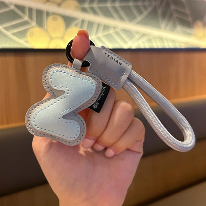 A-Z Leather Initial Keychain - Braided Wristband Pendant for Men & Women, Car, Bag & Phone Case Charm