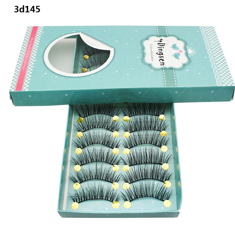 DINGSEN 10 Pairs Handmade Eyelash Fans – Individual False Lashes for Beauty & Makeup, Factory Price