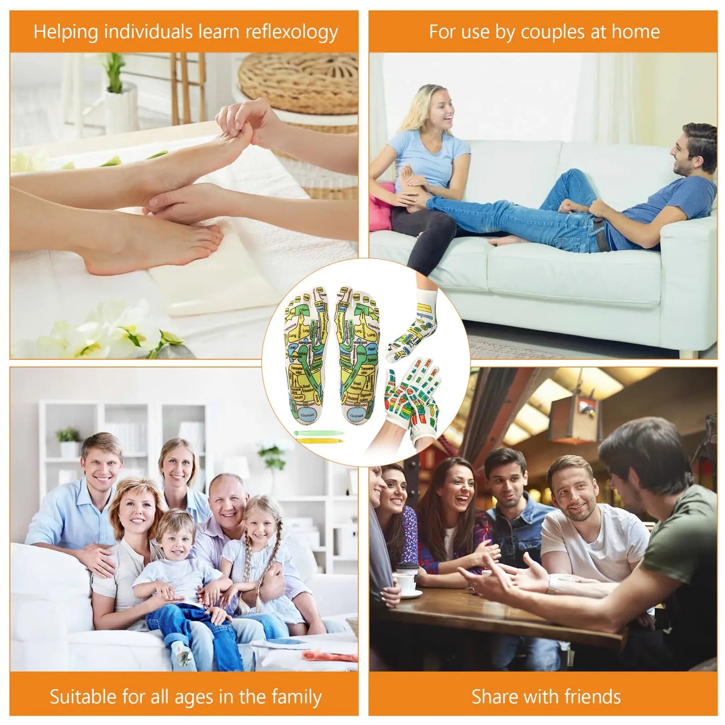 Reflexology Hand & Foot Massage Socks/Gloves – Pain Relief, Circulation & Relaxation Therapy