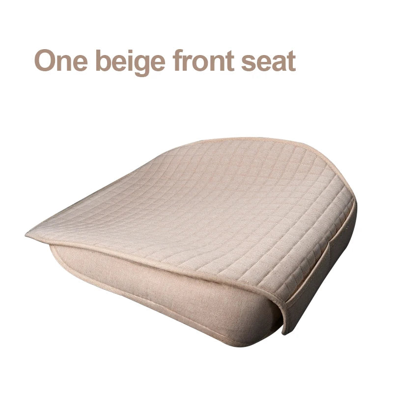 BLALION Breathable Flax Summer Car Seat Cover Cushion Pad for Front & Rear Seats – Cool Comfort Car Interior Protection Mat Accessory