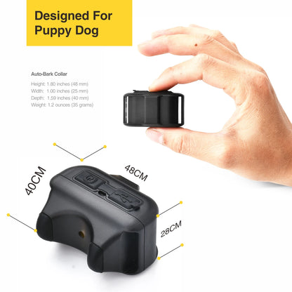Rechargeable Small Dog Bark Control Collar – Automatic Anti-Bark Training Collar with Beep, Vibration & Shock Modes for Puppy and Dogs