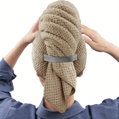 Extra Large Microfiber Hair Towel Wrap – Quick Dry, Ultra-Absorbent Soft Turban with Elastic Band