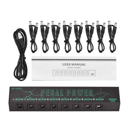 M-VAVE Pedal Power Supply – 8 Isolated DC Outputs for Guitar Pedals and Effectors