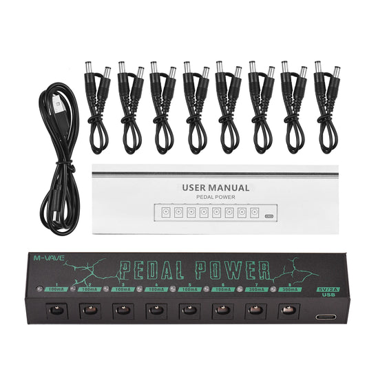 M-VAVE Pedal Power Supply – 8 Isolated DC Outputs for Guitar Pedals and Effectors