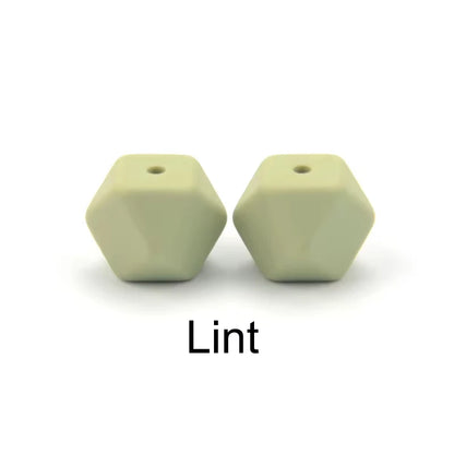 LOFCA 10PCS Hexagon Silicone Beads (14mm/17mm) – DIY Jewelry Making & Pacifier Chain Accessories Bulk Set