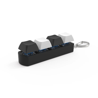 4-Keys Mechanical Keyboard Keycap Toy – Anti-Stress Finger Button Decompression Keychain for Children and Adults