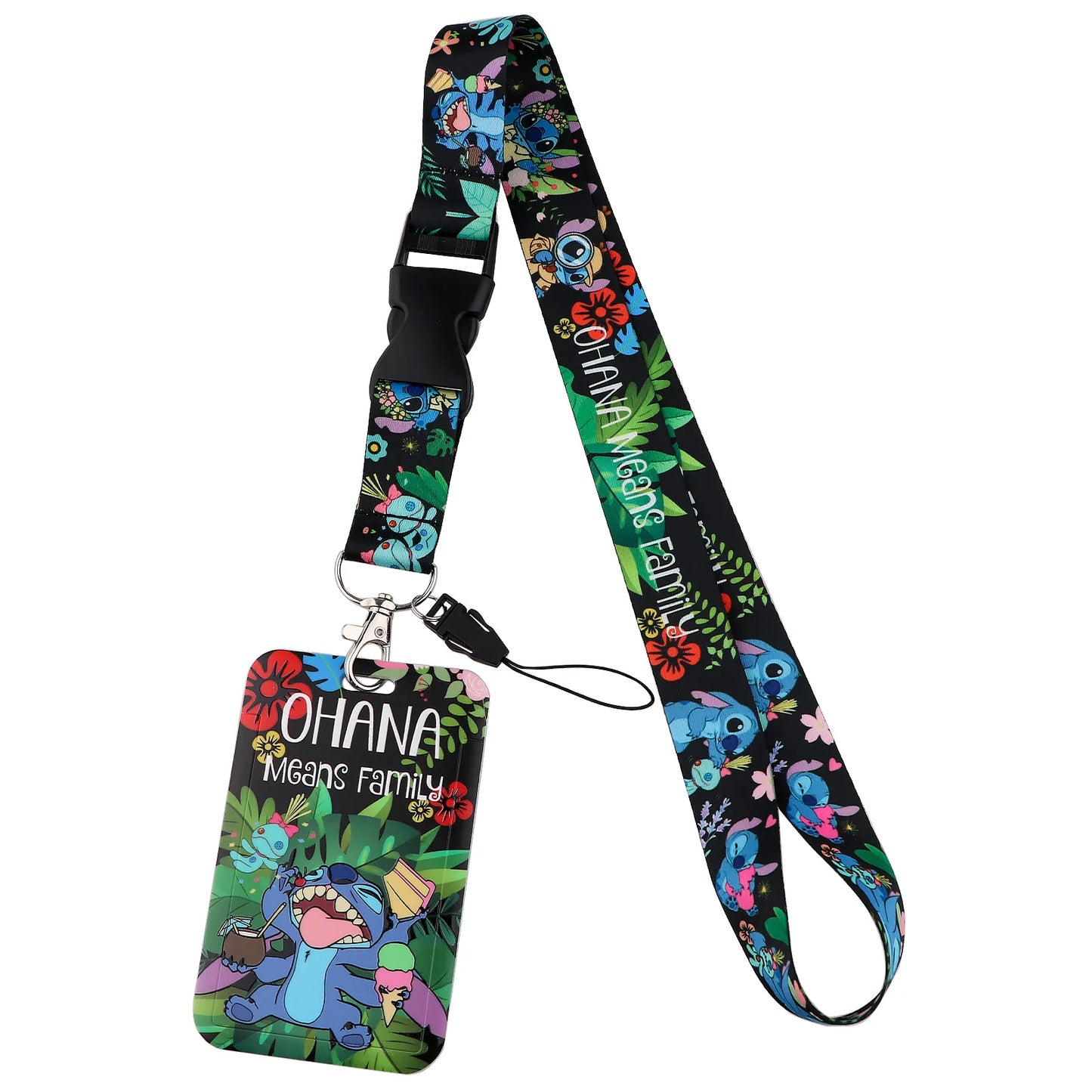 Cartoon Stitch Credential Holder Lanyard – Cute Neck Strap for Keychain, Pass & Credit Card Holder Accessories