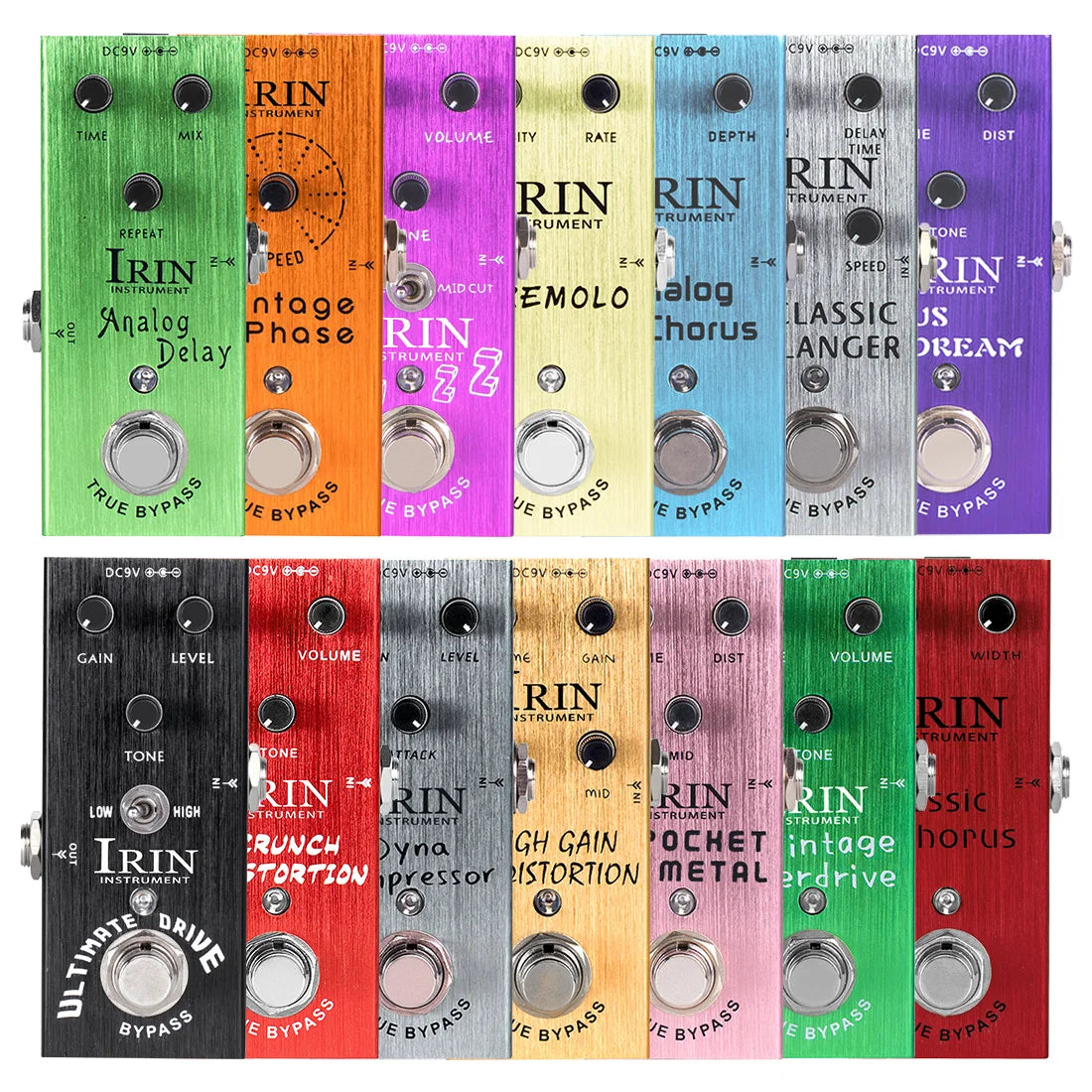 Impressive IRIN Electric Guitar Effects Pedal - Vintage Overdrive, Crunch Distortion, Analog Delay, Classic Chorus, Ultimate Drive - Enhance Your Sound