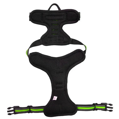 Adjustable No-Pull Reflective Dog Harness – Soft, Breathable Nylon Vest with Leash for Small & Large Dogs