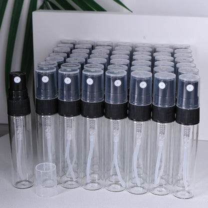 50-Pack 5ml Mini Glass Perfume Spray Bottles – Transparent High-Quality Portable Travel Sub-Bottles