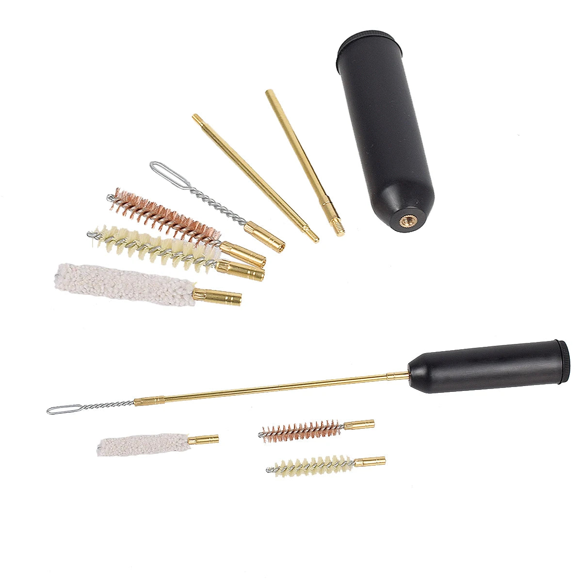 16PCS Tactical Gun Cleaning Kit – Universal Brass Rod for Handgun & Pistol Barrel Cleaning (.22/9mm/.40/.357 Caliber)