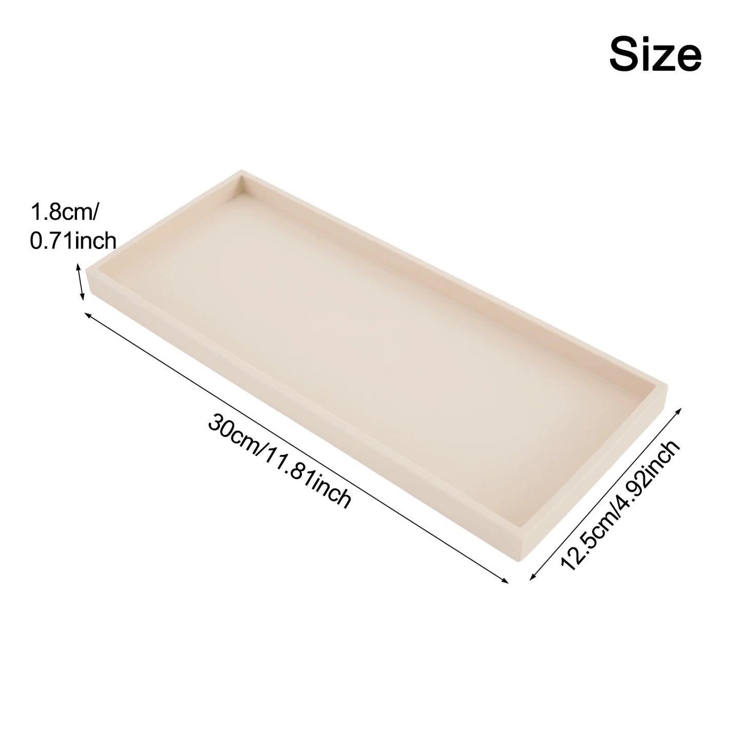 Silicone Bathroom Counter Tray – Vanity Organizer for Soap, Dispensers & Dressing Table Storage