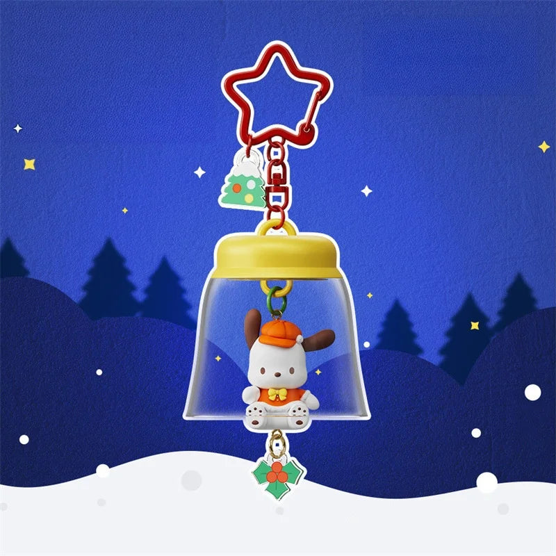 Sanrio HOLLY BOX Cartoon Light-Up Bell Ornament - Christmas Tree Decoration and Cute Bag Pendant