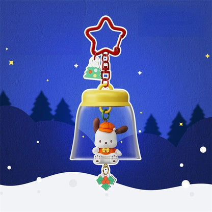Sanrio HOLLY BOX Cartoon Light-Up Bell Ornament - Christmas Tree Decoration and Cute Bag Pendant