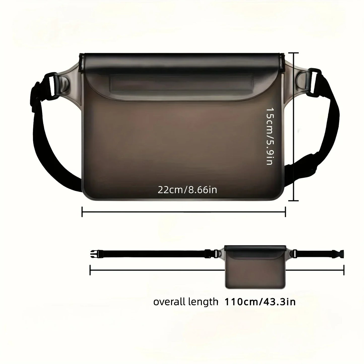 Waterproof Phone Waist Bag - 3-Layer Sealed Touch Screen Dry Bag for Swimming, Drifting & Diving