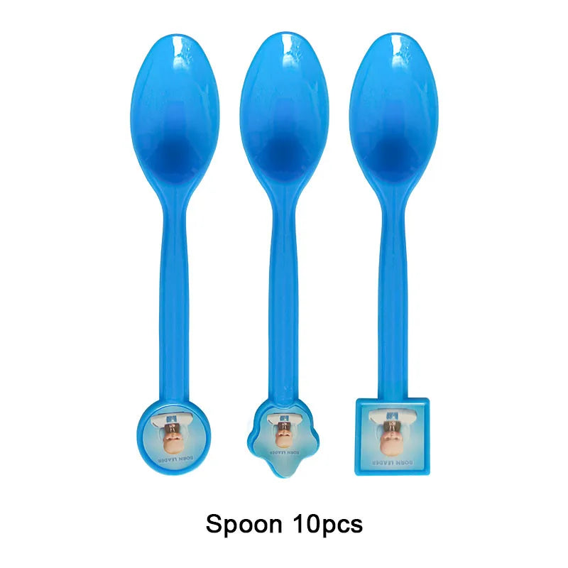 Cartoon Boss Baby Birthday Party Set - Disposable Tableware, Backdrop & Balloons for Kids Baby Shower Decor