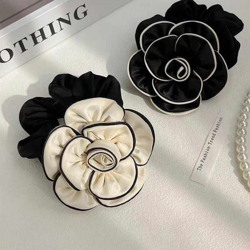 Elegant Camellia Hair Tie - High-Elastic Fashion Hair Band for Buns & Ponytails