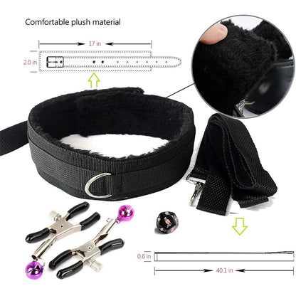 Adult Sexy Toys BDSM Sexual Couples Kit - Erotic Accessories for Women - Handcuffs, Anal Plug, Sex Games