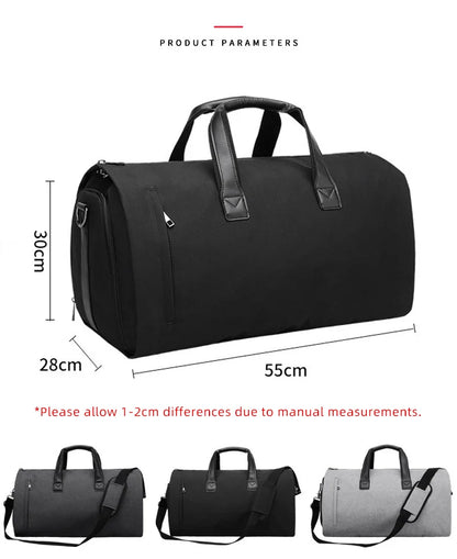 Convertible Garment Bag for Travel - Large Capacity Duffel with Shoe Pouch for Weekend & Business Trips (XM130)
