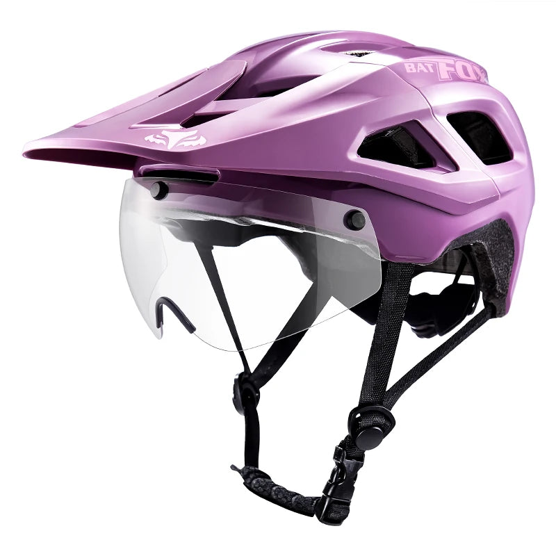 BATFOX Bike Helmet with Magnetic Goggles – MTB Road & Mountain Cycling Safety Helmet for Outdoor Sports, Scooter & Bicycle Protection Gear