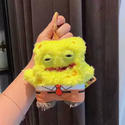 Fuggler SpongeBob and Patrick Plush Keychains - Funny Ugly-Toothed Monster Collectible Toys and Stuffed Animal Dolls