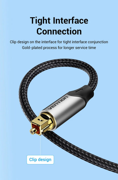 Vention Digital Optical Audio Cable – Toslink SPDIF Coaxial, 1m/2m for Amplifiers, Blu-ray, Xbox 360, PS4, Soundbar, Fiber Cable