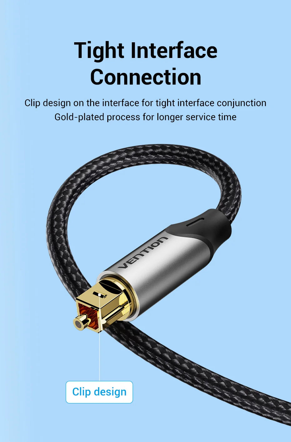 Vention Digital Optical Audio Cable – Toslink SPDIF Coaxial, 1m/2m for Amplifiers, Blu-ray, Xbox 360, PS4, Soundbar Fiber Cable