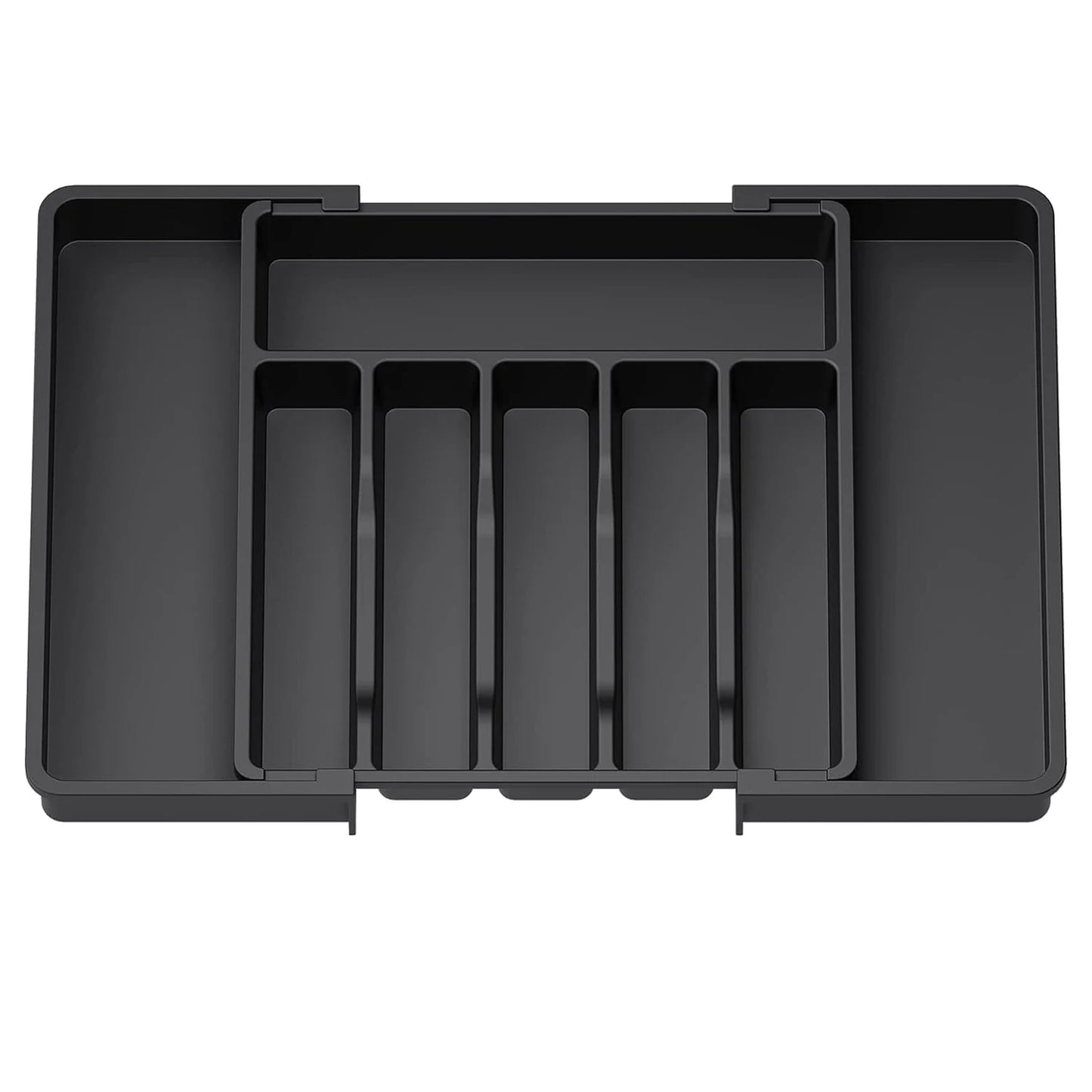 Adjustable Flatware Organizer Tray with Dividers – Plastic Utensil Holder for Spoons, Forks & Knives