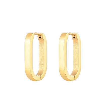 Classic Stainless Steel Hoop Earrings - Heart, Star, Oval & Geometric Punk Hip Hop Jewelry for Women & Men