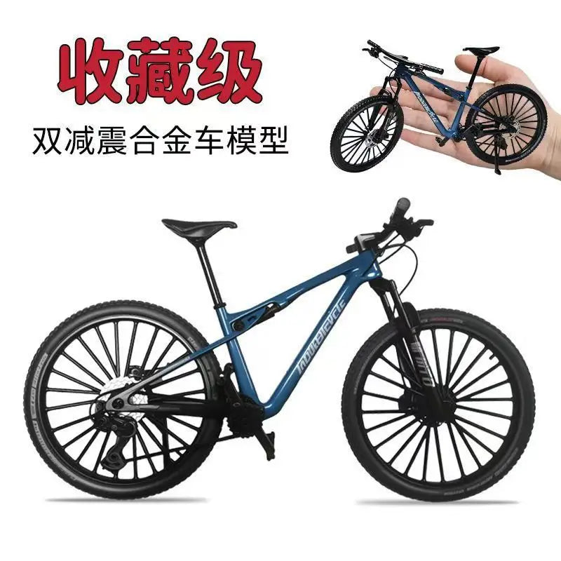 1:8 Dual Shock Downhill Mountain Bike Alloy Model - Soft Tail Metal Racing Toy & Birthday Gift